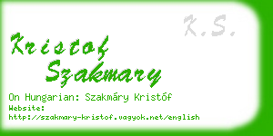 kristof szakmary business card