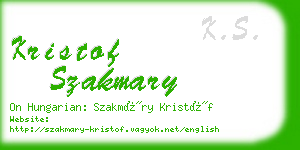 kristof szakmary business card